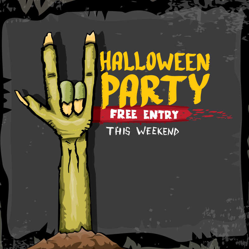 万圣节创意僵尸插画矢量背景