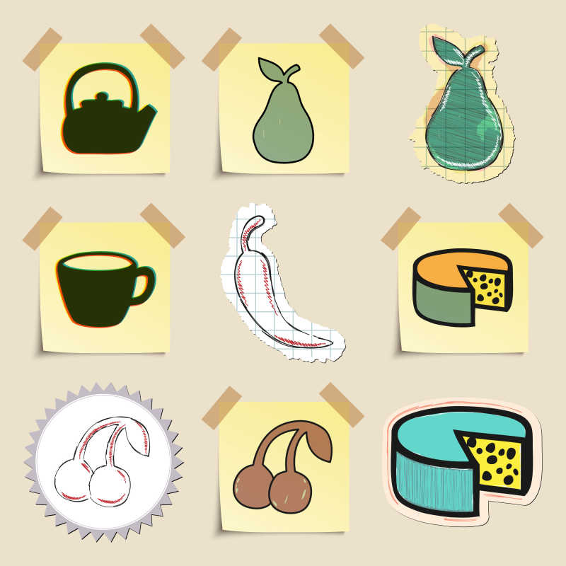 矢量食品饮料标签贴纸