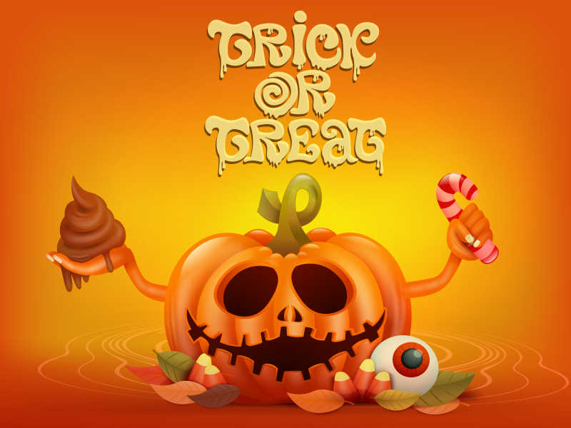 矢量黄色的南瓜灯