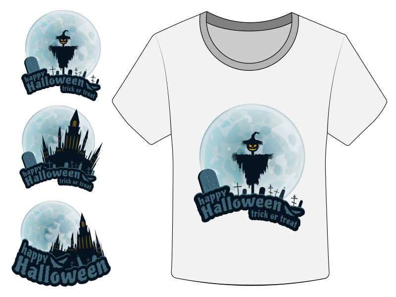 衬衫万圣节矢量图案设计