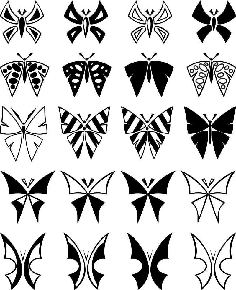 蝴蝶抽象变形图片