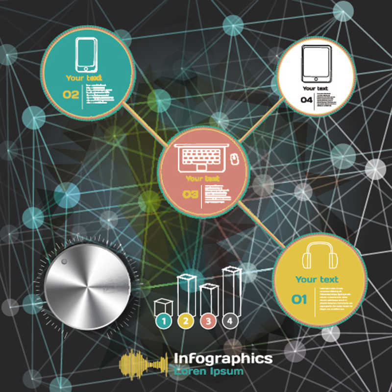 现代化科技概念背景的矢量插图模板