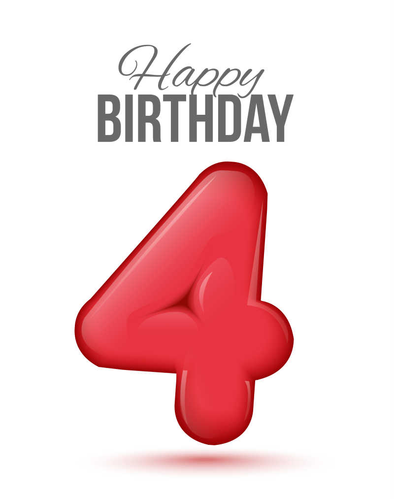 立体的生日号码矢量模板