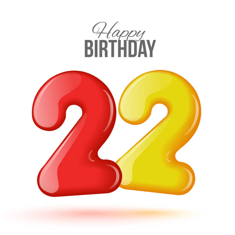 立体的彩色号码矢量插画