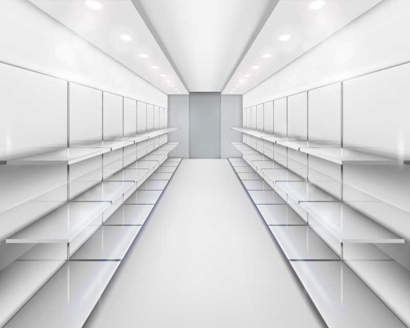 空旷的货仓内部矢量图