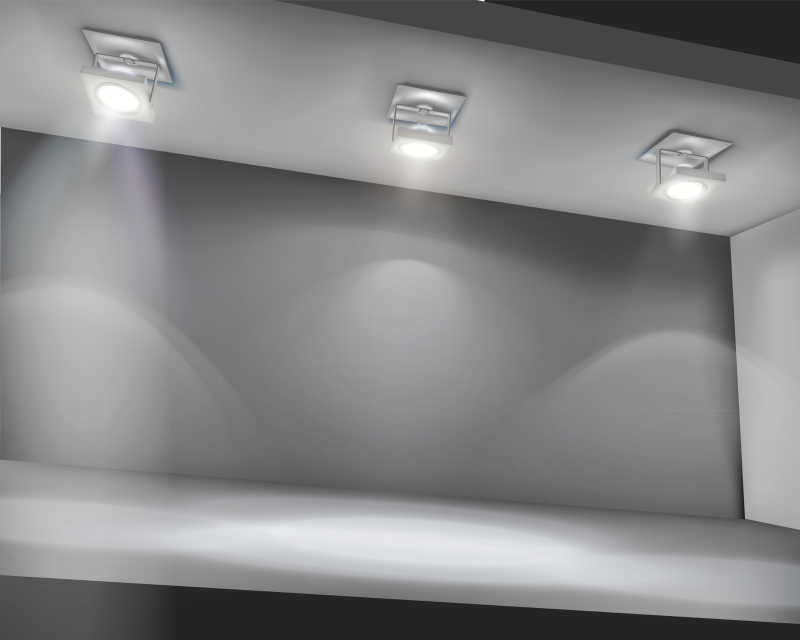 矢量聚光灯下的室内空间