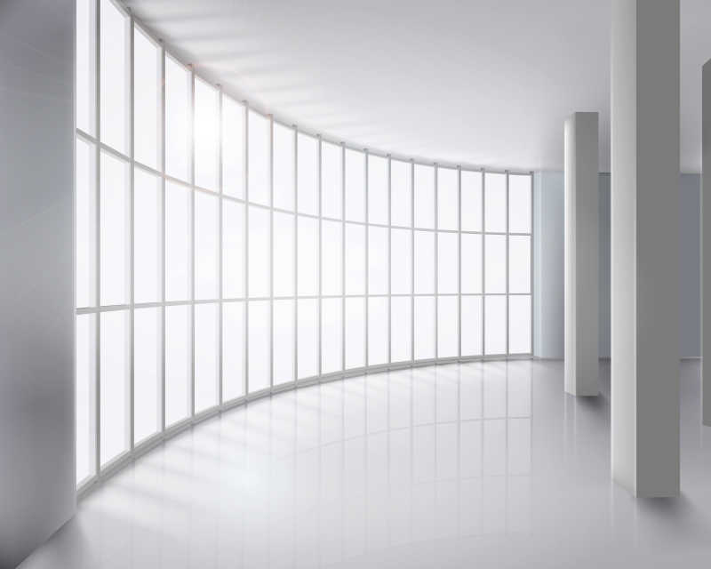 矢量空旷走廊转角