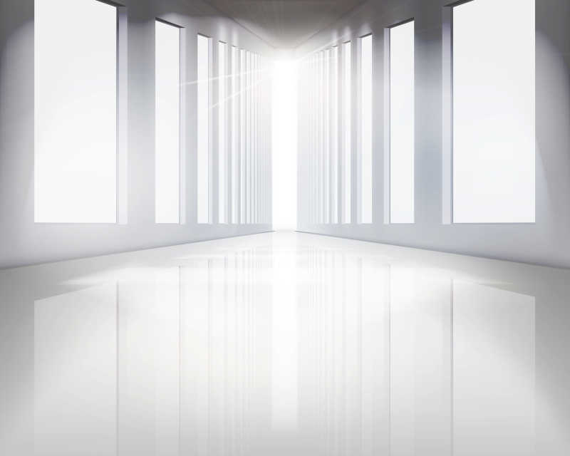 明亮的空旷大厅矢量图