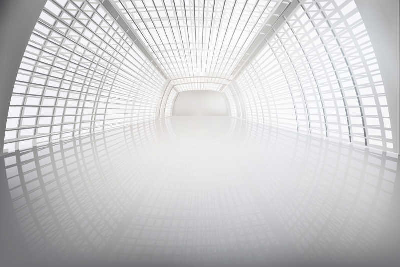 透亮的玻璃过道走廊矢量