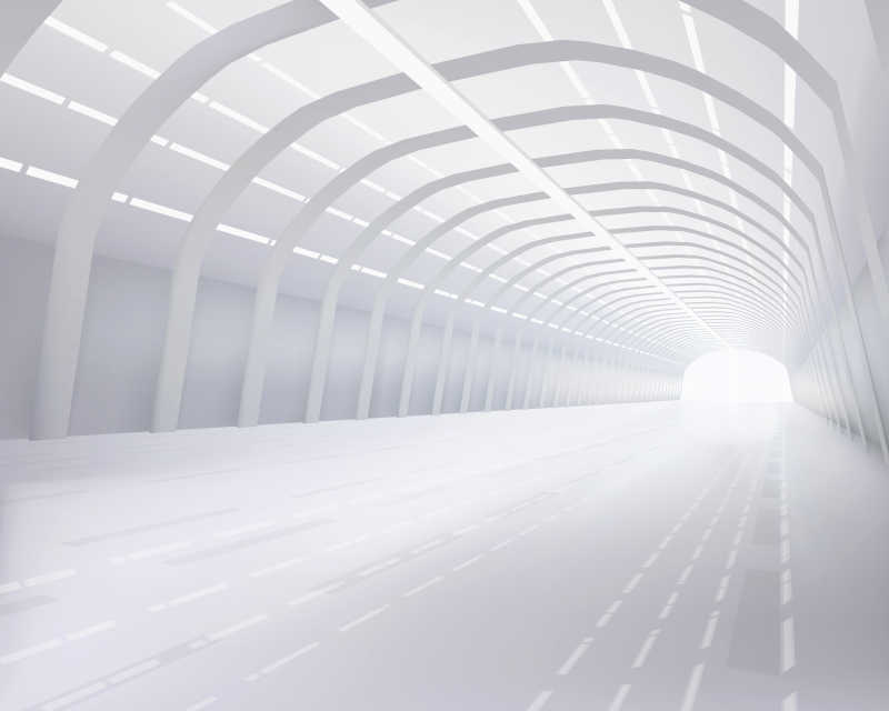 空荡工业大厅矢量插图