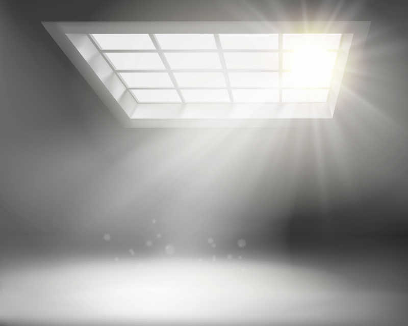 顶部有窗户的空房间矢量