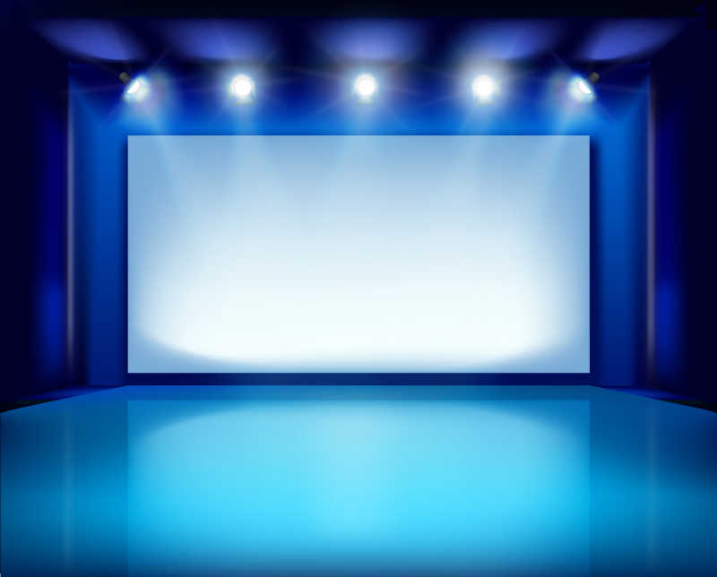 美术馆展出位的矢量插图