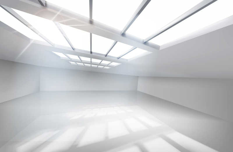 矢量白色明亮的大厅