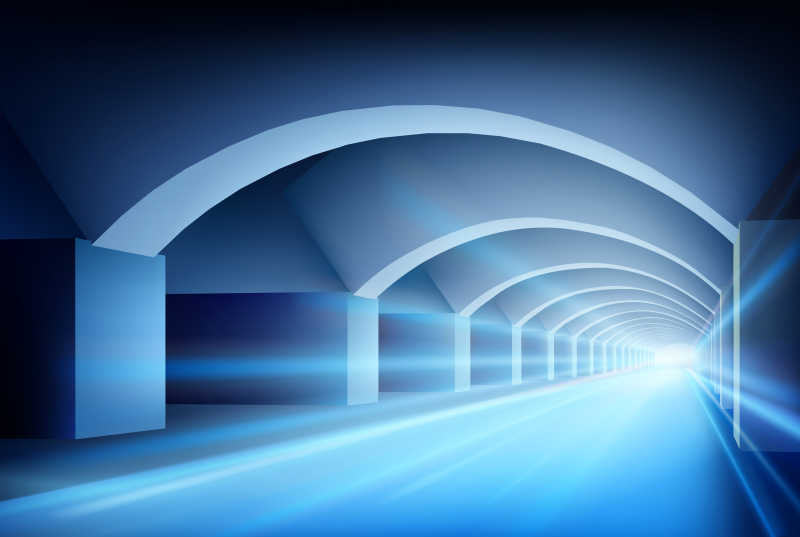 空旷的室内走廊矢量