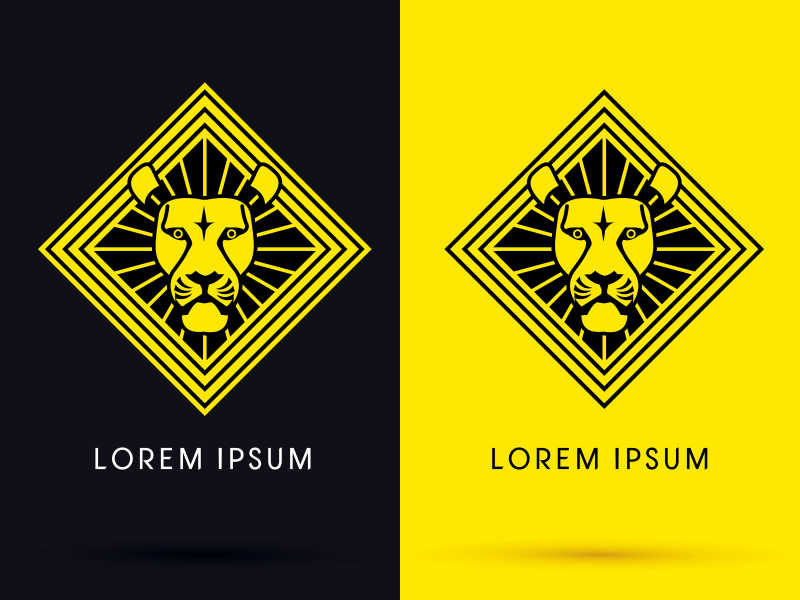 矢量狮子头抽象图标