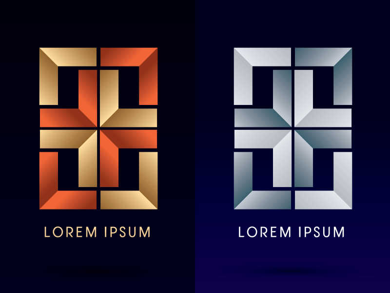 矢量抽象形状标志设计