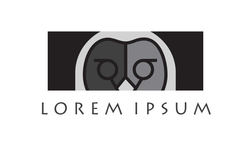 卡通猫头鹰的矢量标志设计