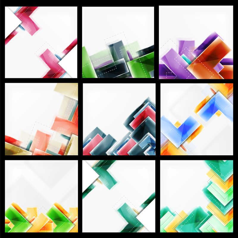 彩色的矢量箭头几何背景