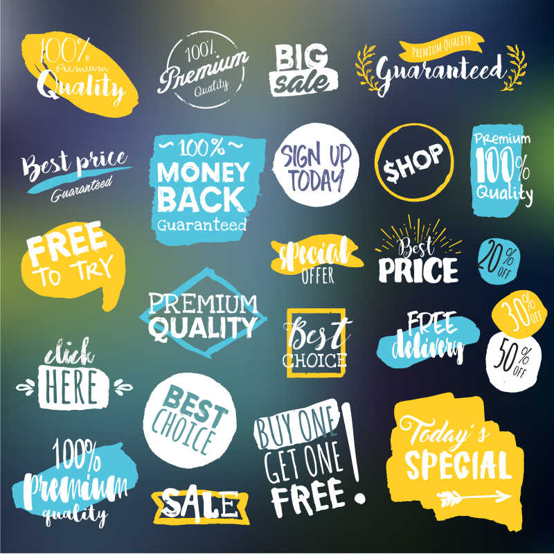 小清新的创意设计矢量标签元素