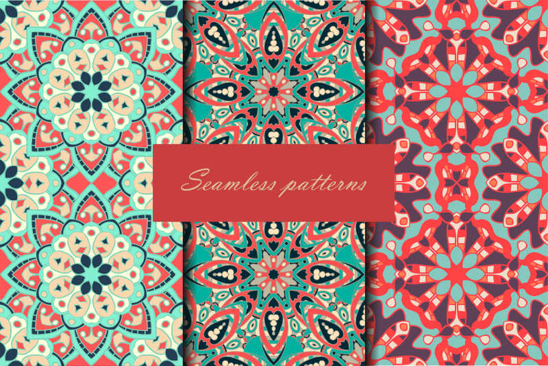 矢量花卉装饰复古图案背景