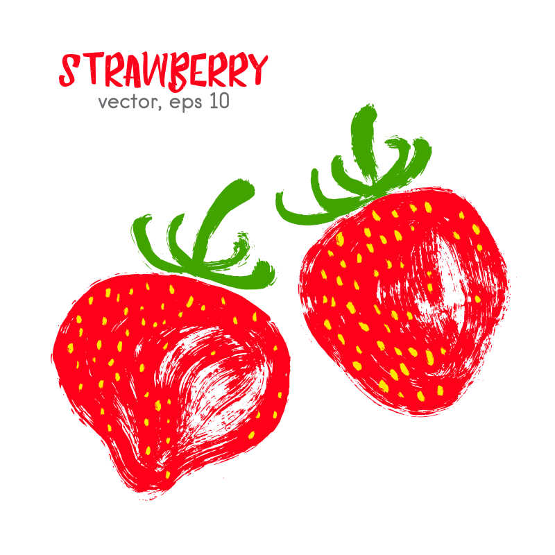 矢量的素描草莓