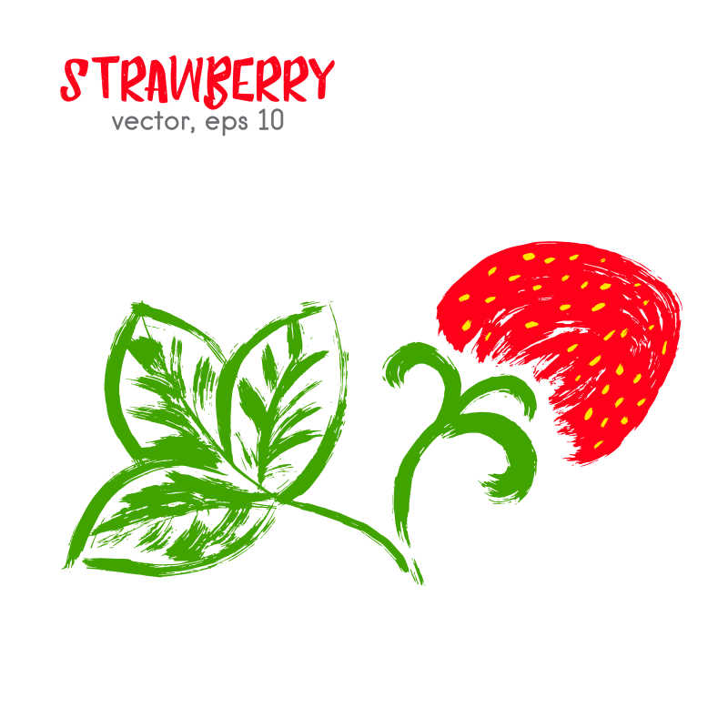 素描草莓的矢量插画