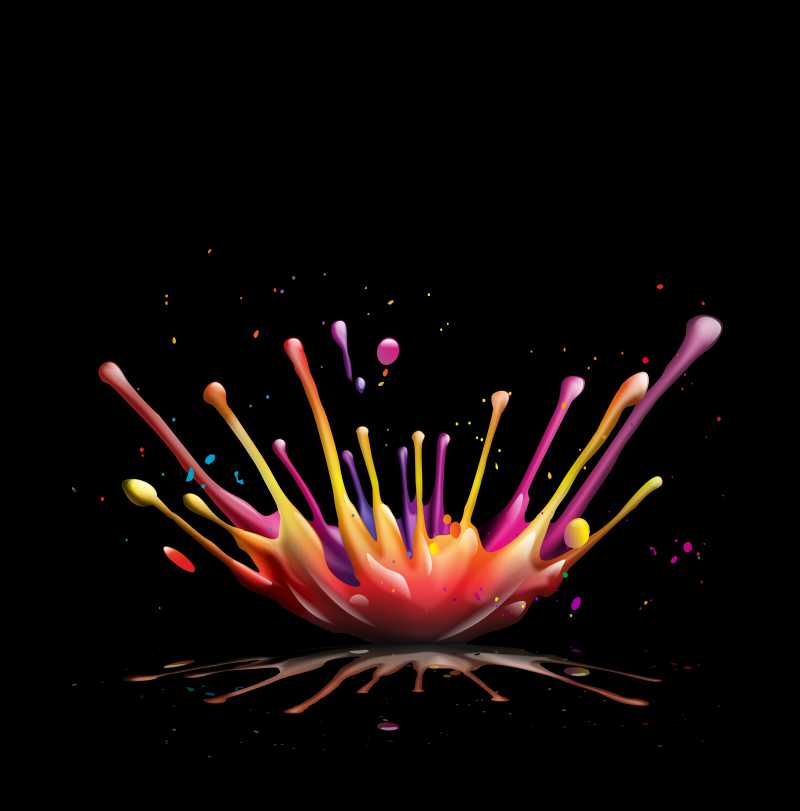 飞溅的绚丽油漆矢量背景