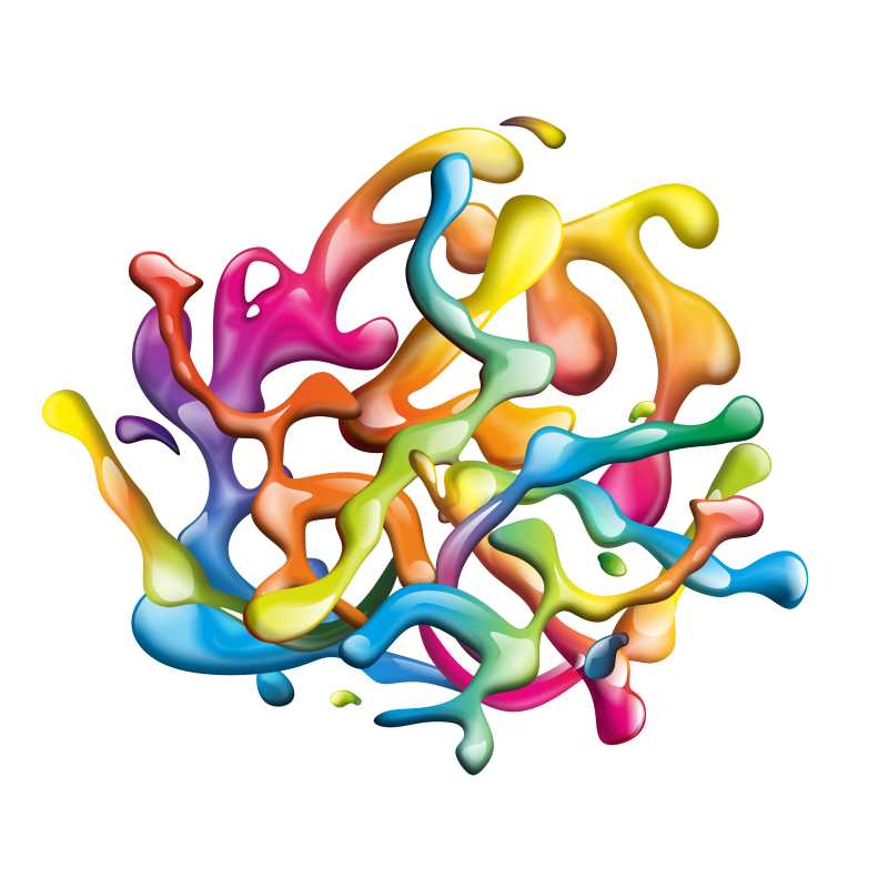 矢量混合的彩色油漆插画