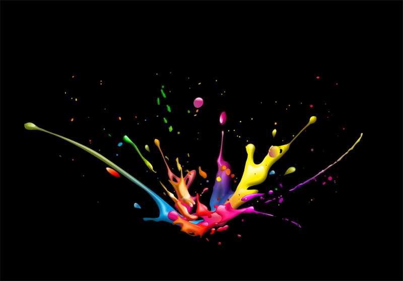 彩色油漆插画矢量设计