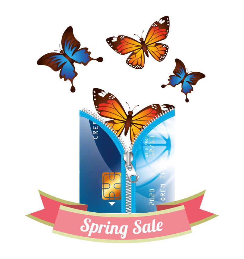 春季折扣活动矢量模板