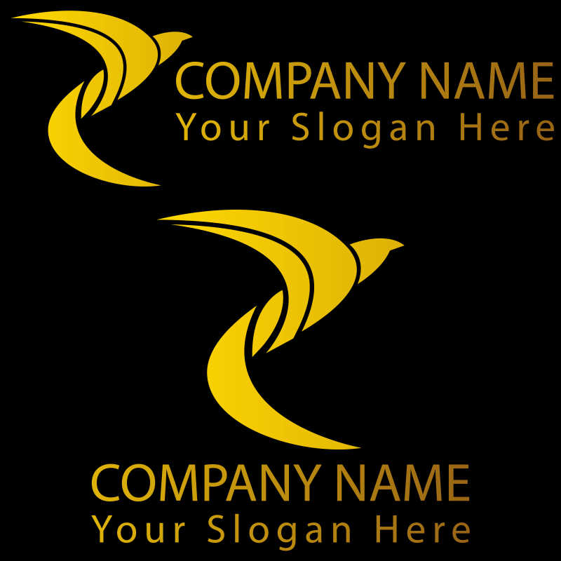 矢量金色鸟型标志