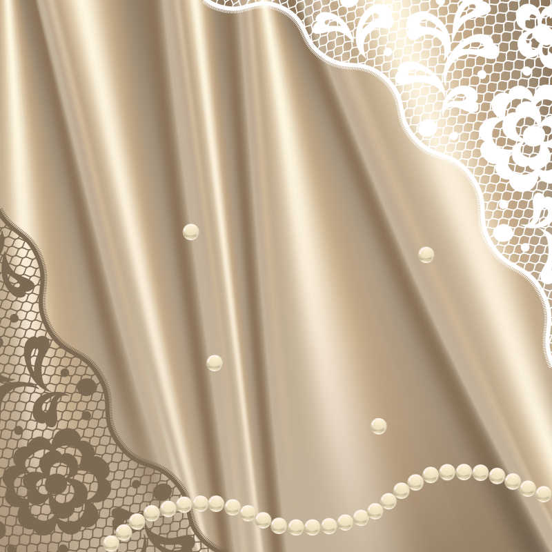 淡黄色古董花边矢量背景