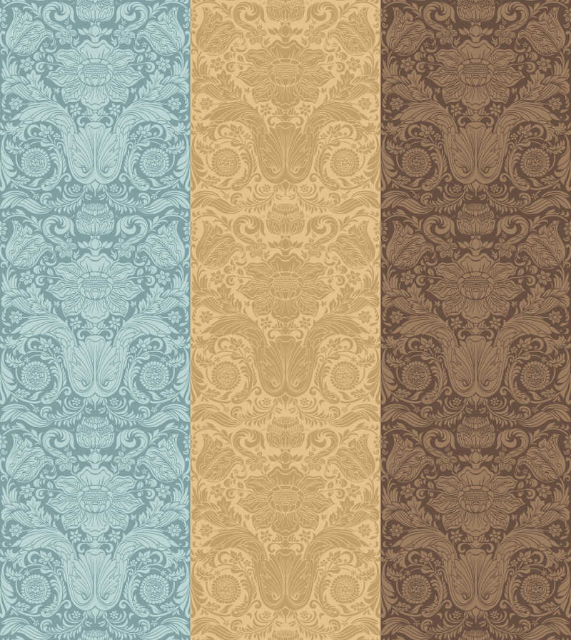 复古的矢量花纹拼接