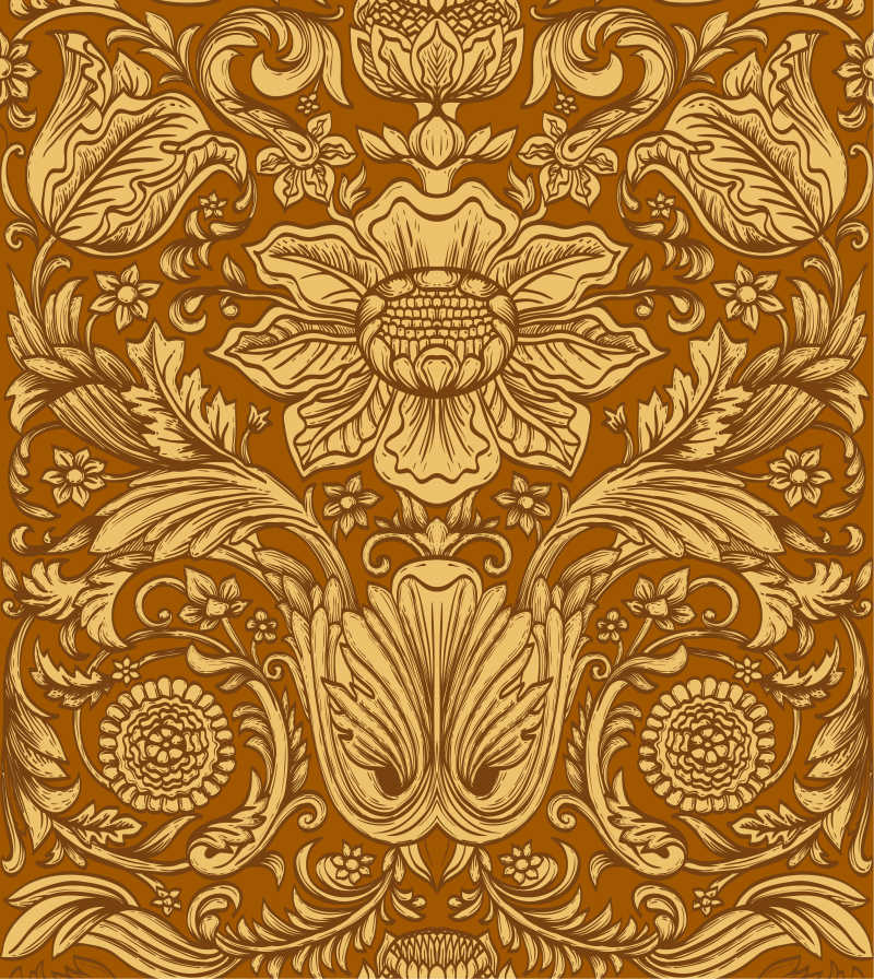 矢量的棕色旧式花纹