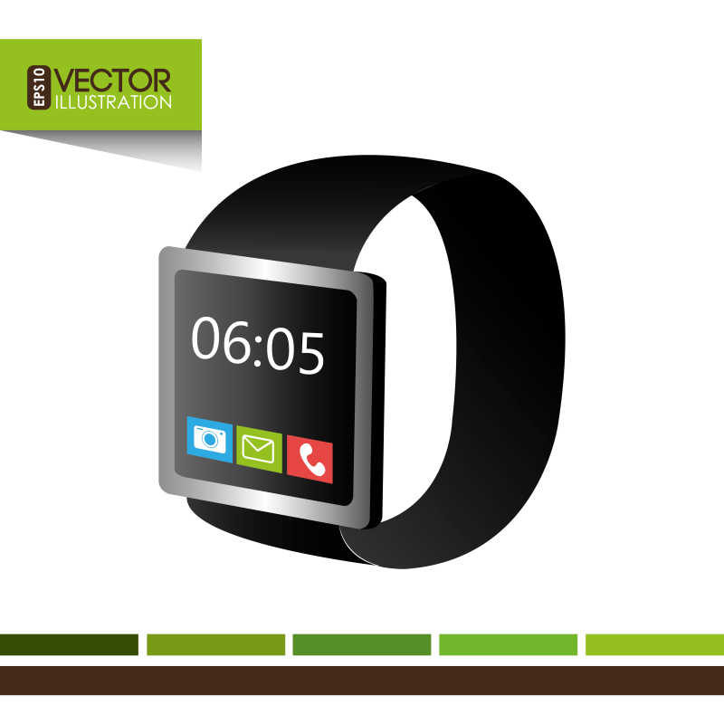 运动手表矢量图解