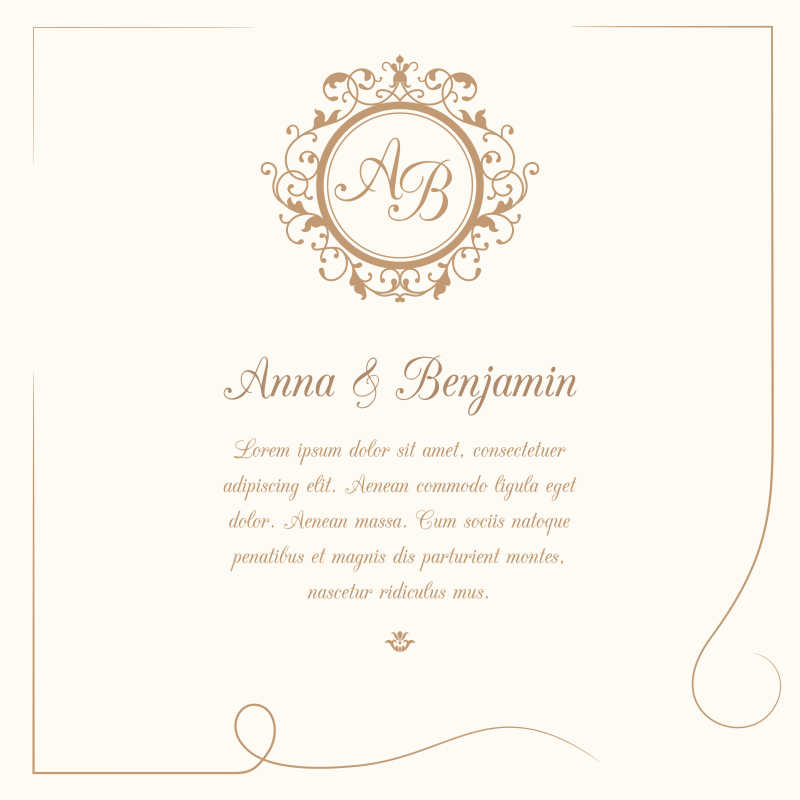 老式欧风的矢量婚礼请帖模板