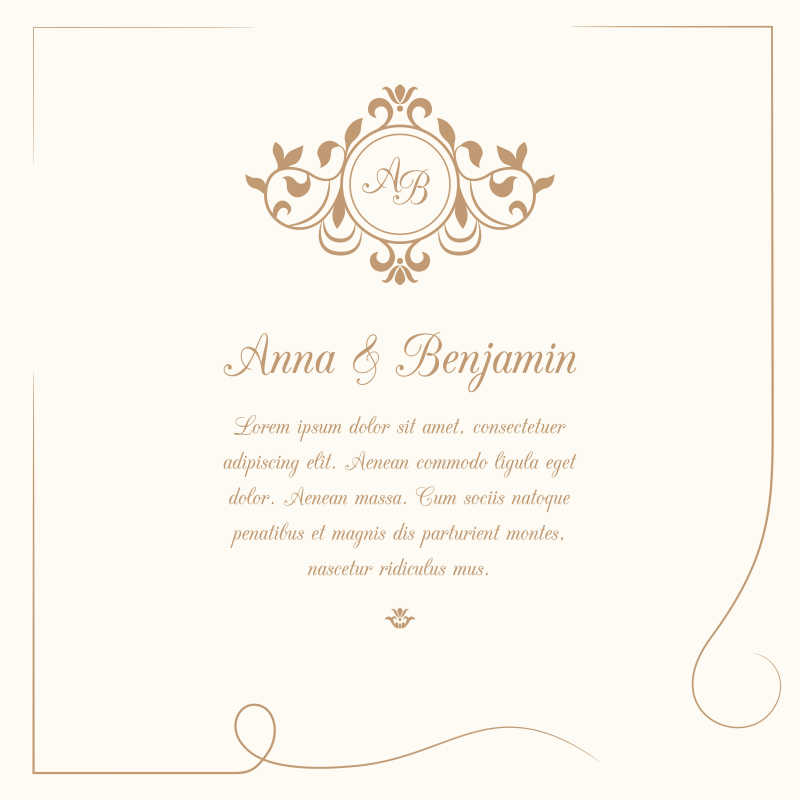 矢量浅色背景的婚礼请帖模板