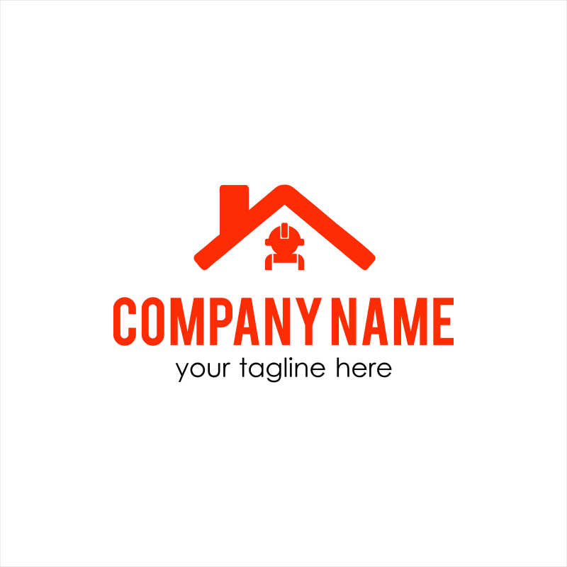 房屋建筑红色矢量商标