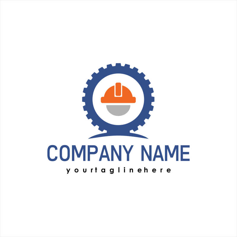 建筑工人形状的矢量商标