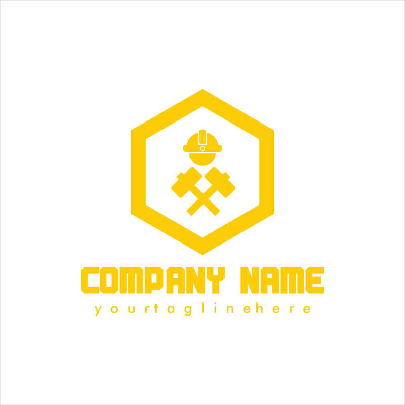 黄色建筑主题矢量商标