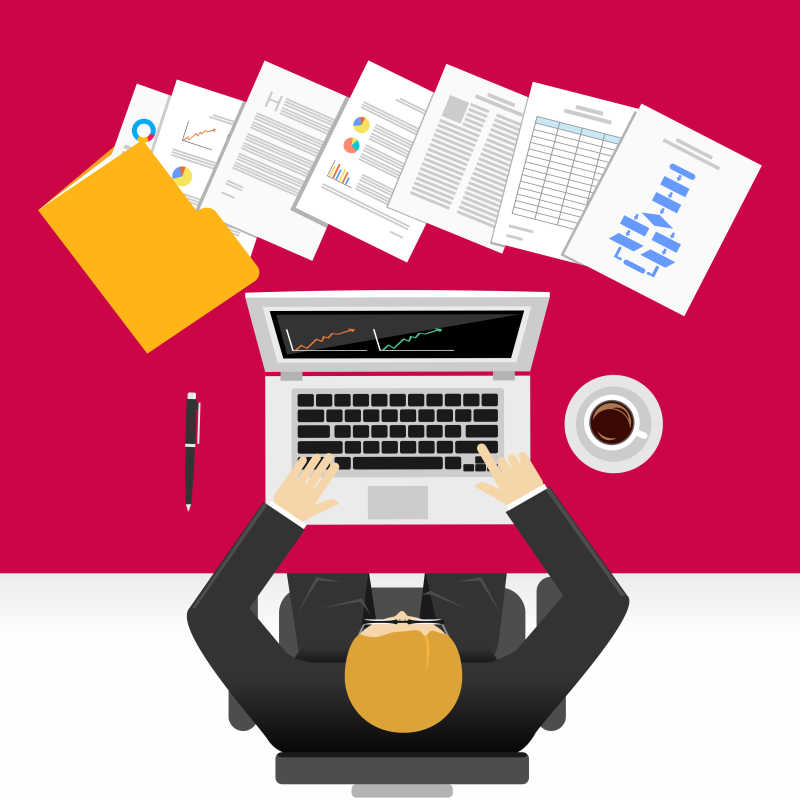 做报告的商人矢量插画