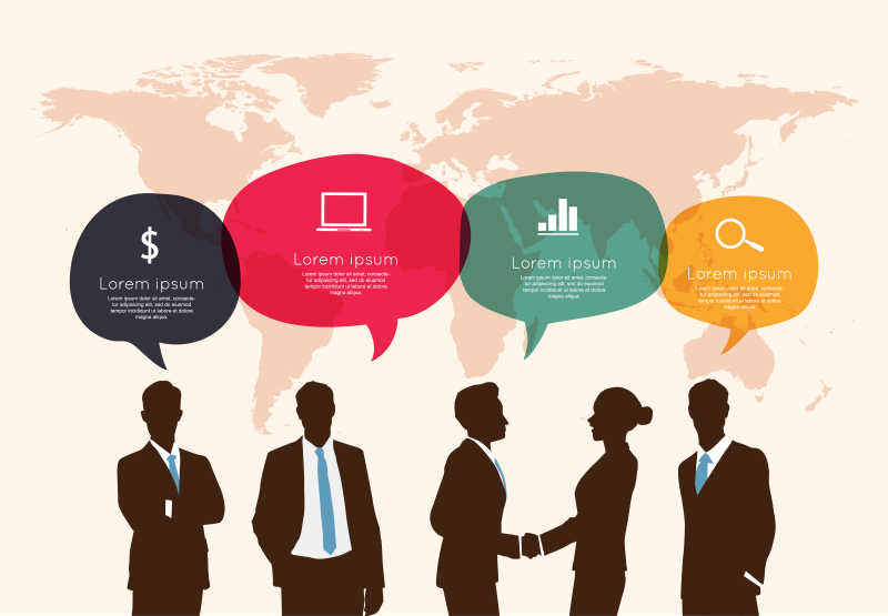 用语音泡代表交谈的商业会议概念