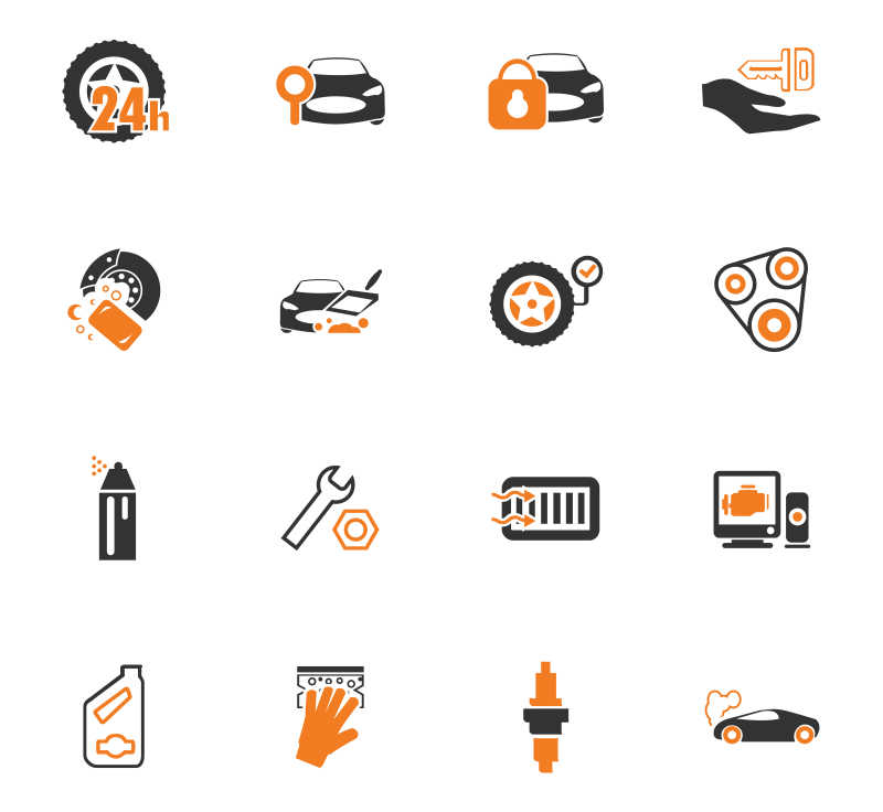 汽车相关用户体验识别矢量图标设计