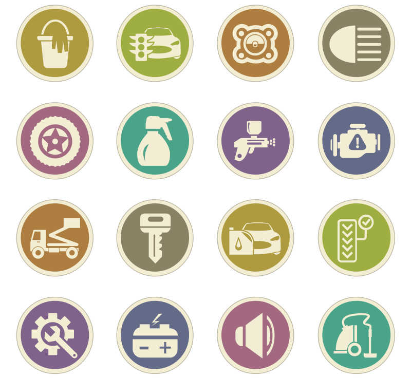 可爱的汽车相关矢量图标