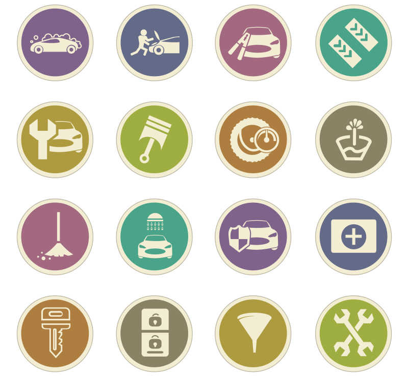 汽车网页用户界面的矢量汽车图标设计