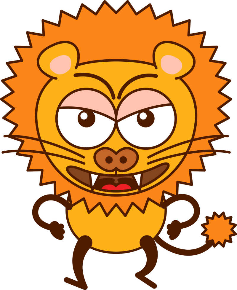 发怒的狮子儿童画图片