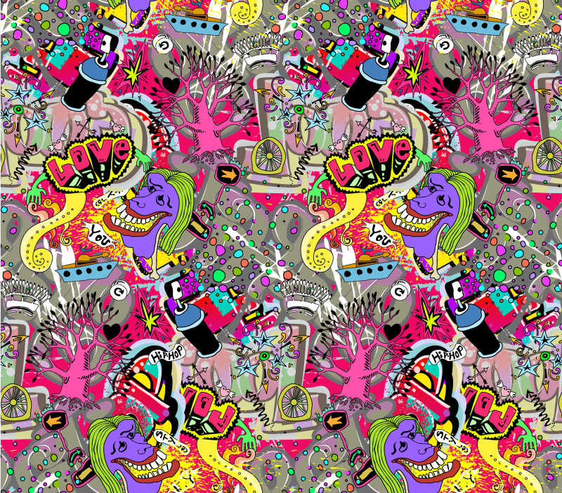 矢量城市艺术涂鸦设计元素