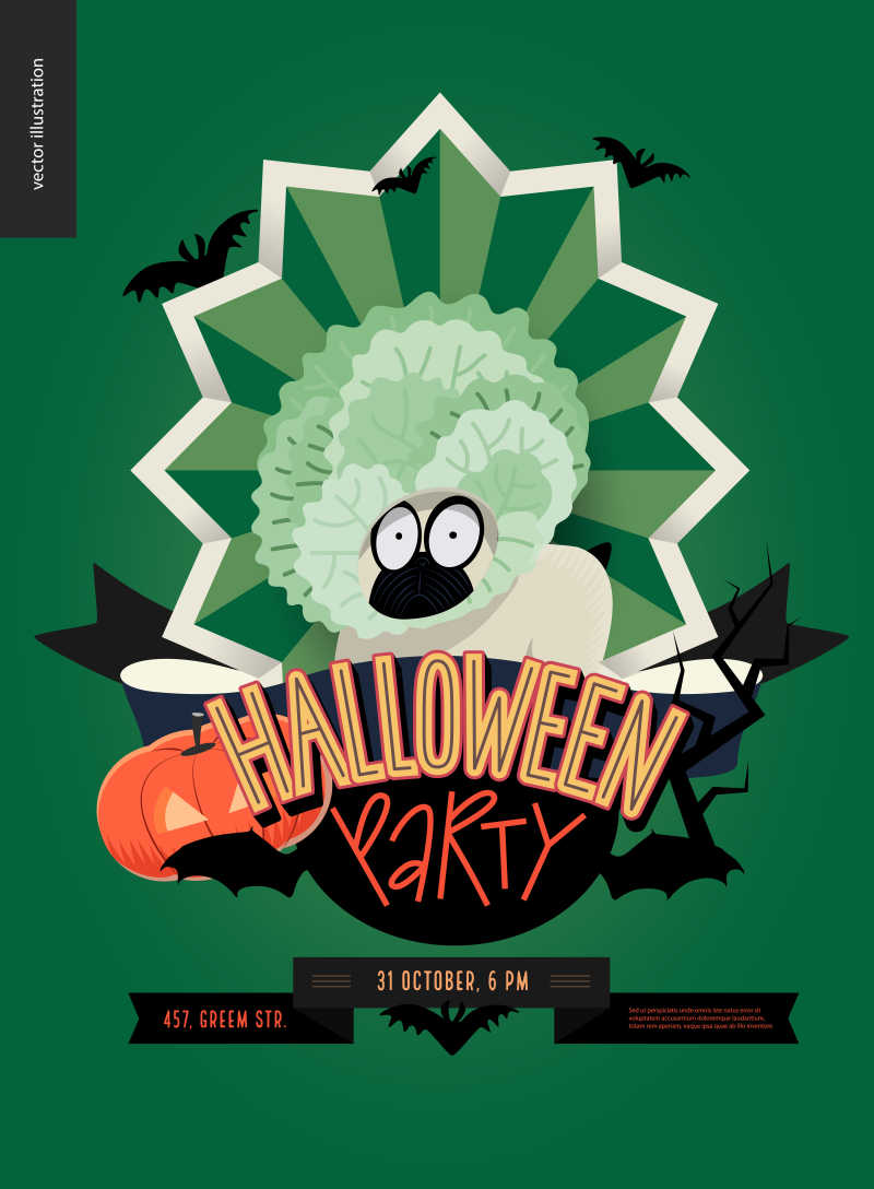 万圣节聚会矢量标识