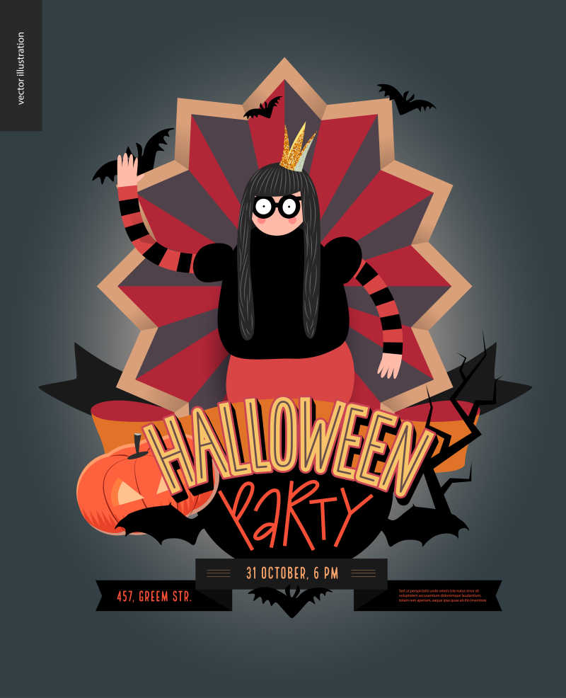 矢量万圣节聚会标识