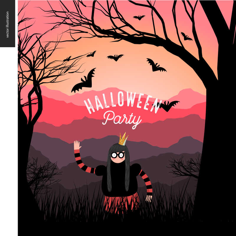 矢量卡通森林插画